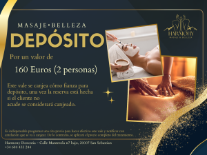 Depósito para reserva tratamiento TM (2 personas)